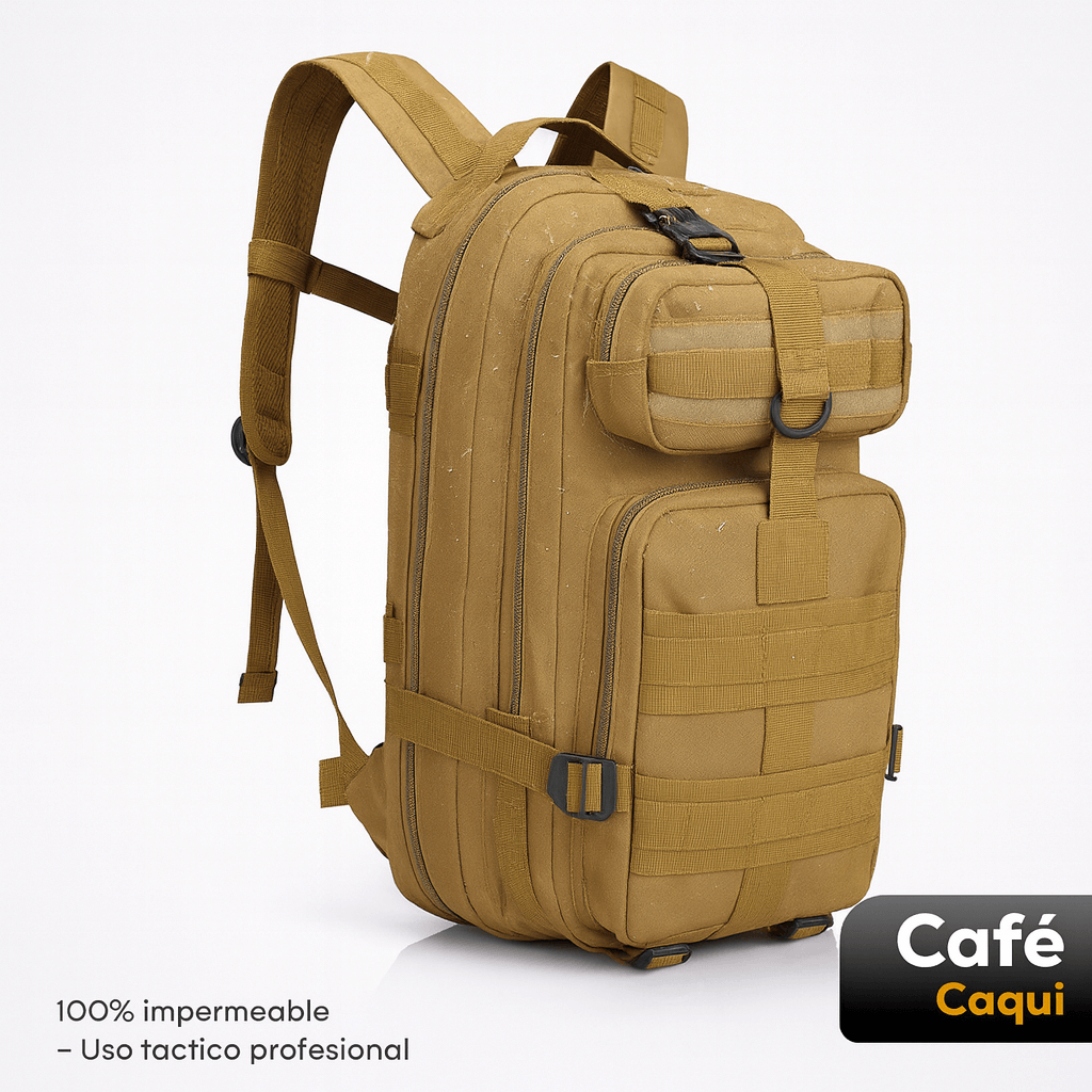 Mochila ASSALT PRO TÁCTICA: 100% Impermeable + Bolsa de Hidratación GRATIS