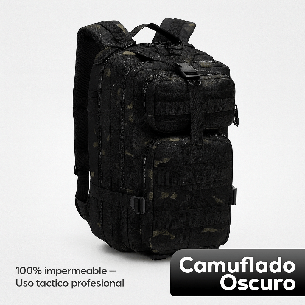 Mochila ASSALT PRO TÁCTICA: 100% Impermeable + Bolsa de Hidratación GRATIS