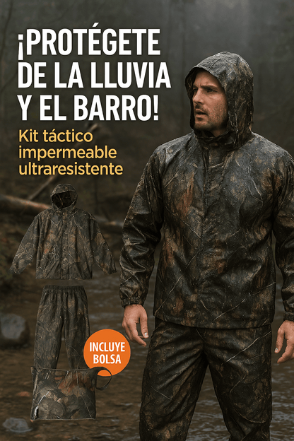 xKit Táctico HÉROE: Chaqueta + Pantalón + Bolso – 100% Impermeable