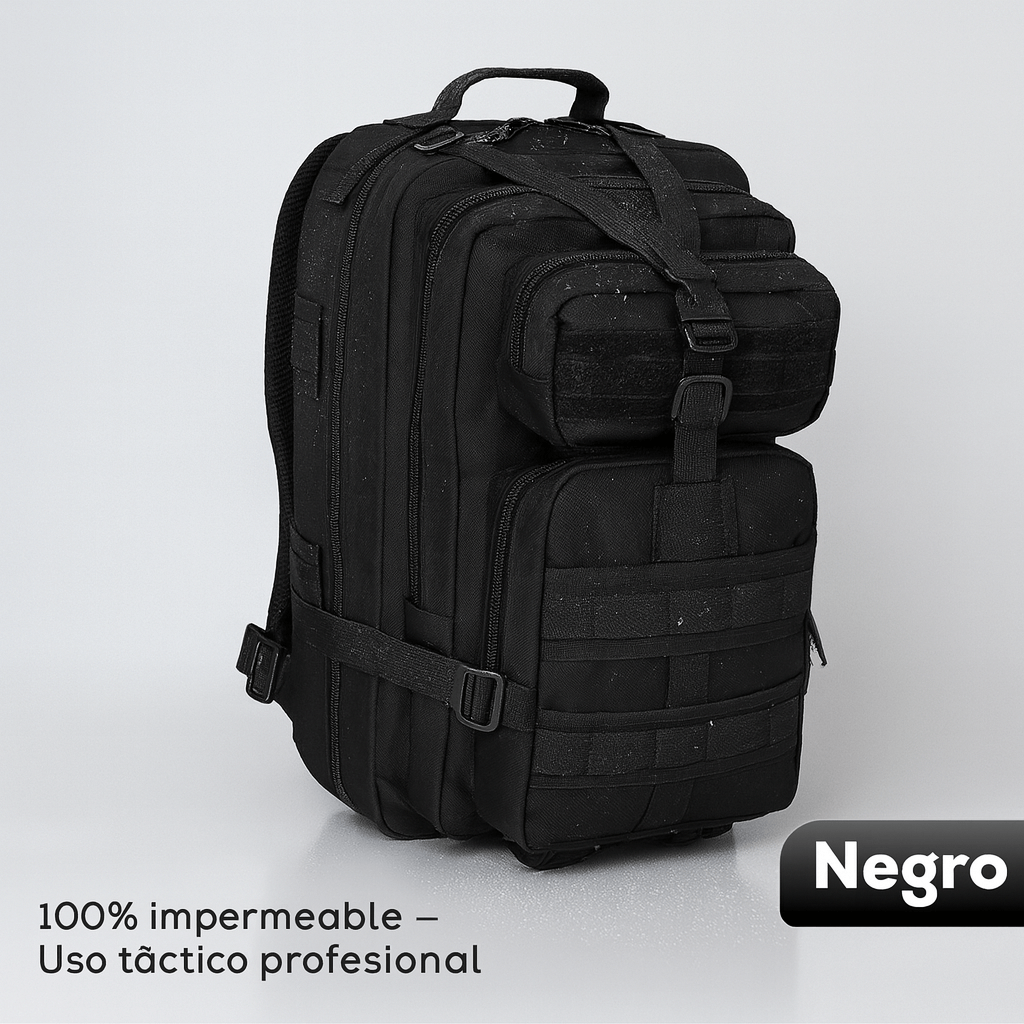Mochila ASSALT PRO TÁCTICA: 100% Impermeable + Bolsa de Hidratación GRATIS