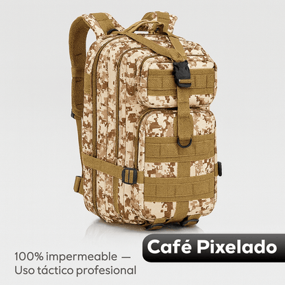 Mochila ASSALT PRO TÁCTICA: 100% Impermeable + Bolsa de Hidratación GRATIS