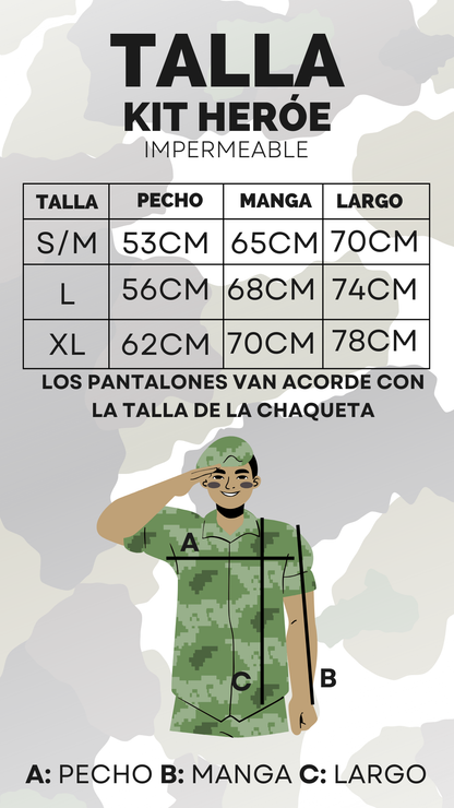 Kit Táctico HÉROE: Chaqueta + Pantalón + Bolso – 100% Impermeable